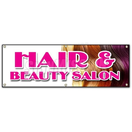 Signmission HAIR & BEAUTY SALON BANNER SIGN manicure hairdresser stylist walk-in B-72 Hair & Beauty Salon